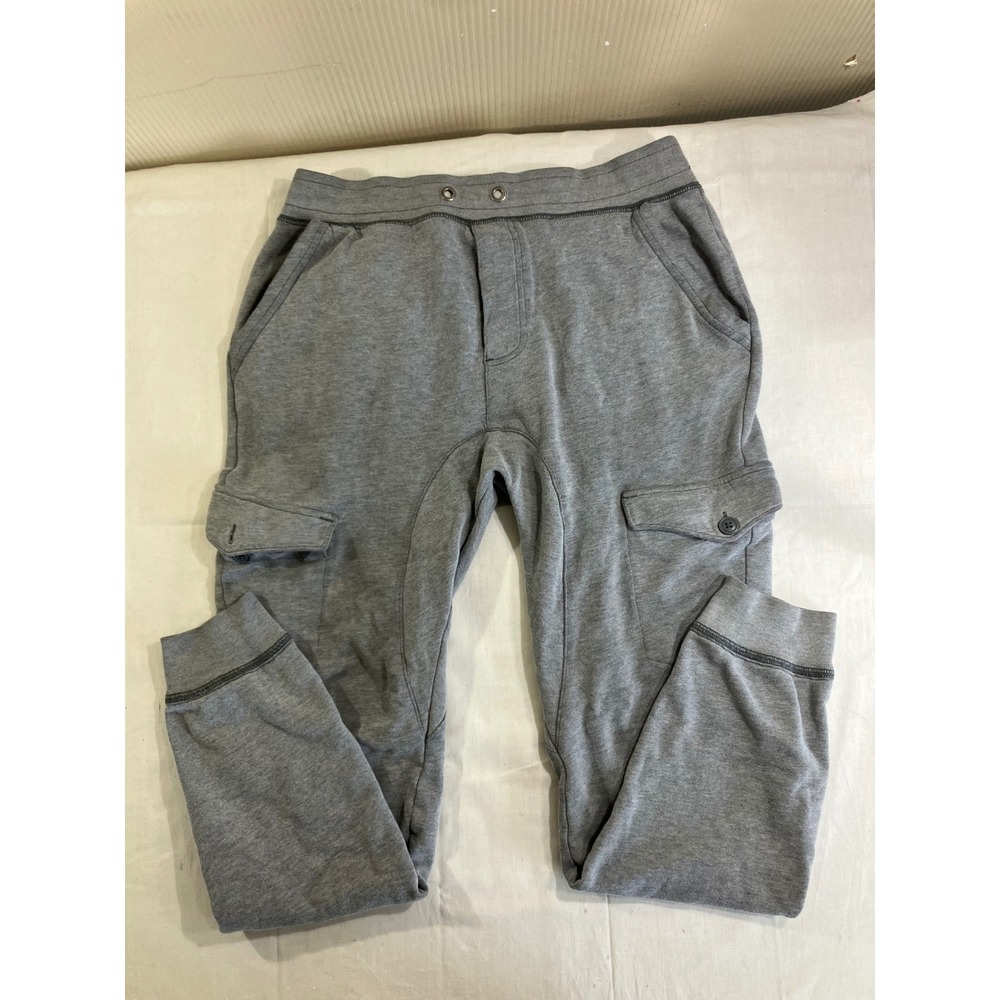 Aeropostale Womens Medium Heather Gray Cargo Jogger‎ Sweatpants Fleece Lined